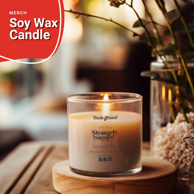 Hand-poured soy wax candle with a dark roast coffee scent